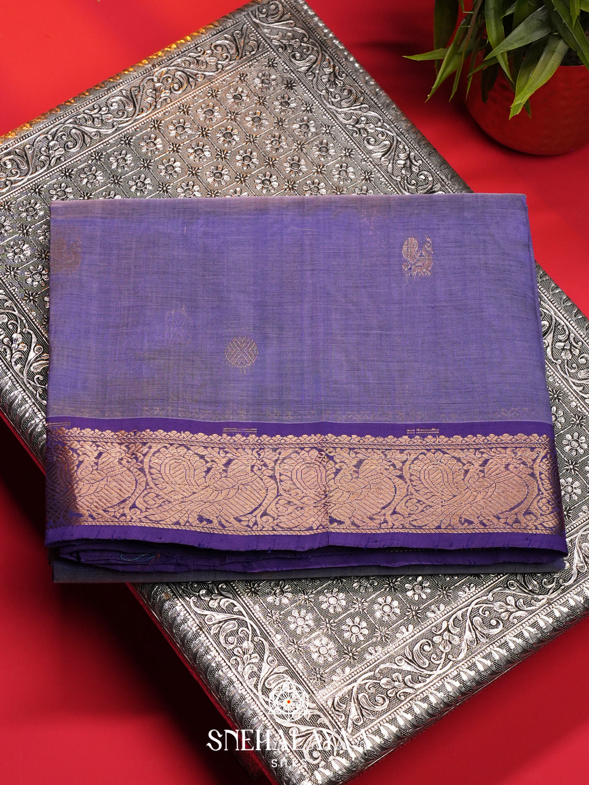 Blue Mangalagiri Silk Cotton Saree
