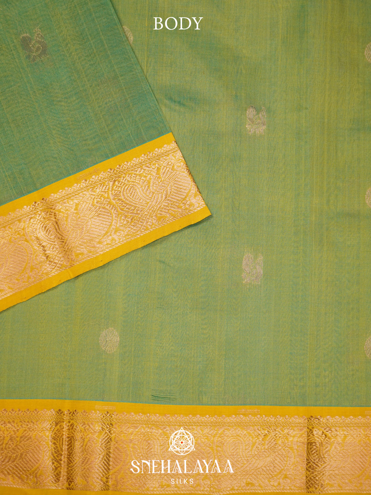 Sage Green Mangalagiri Silk Cotton Saree