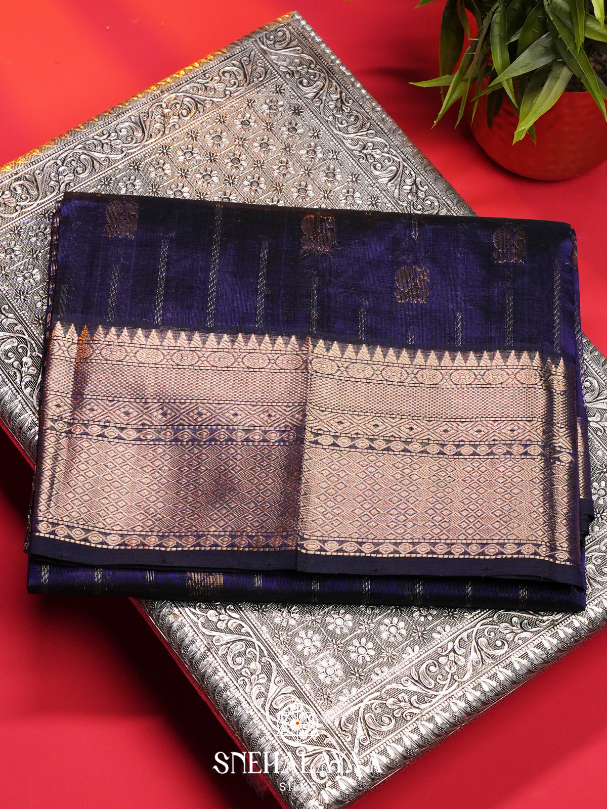 Blue Mangalagiri Silk Cotton Saree