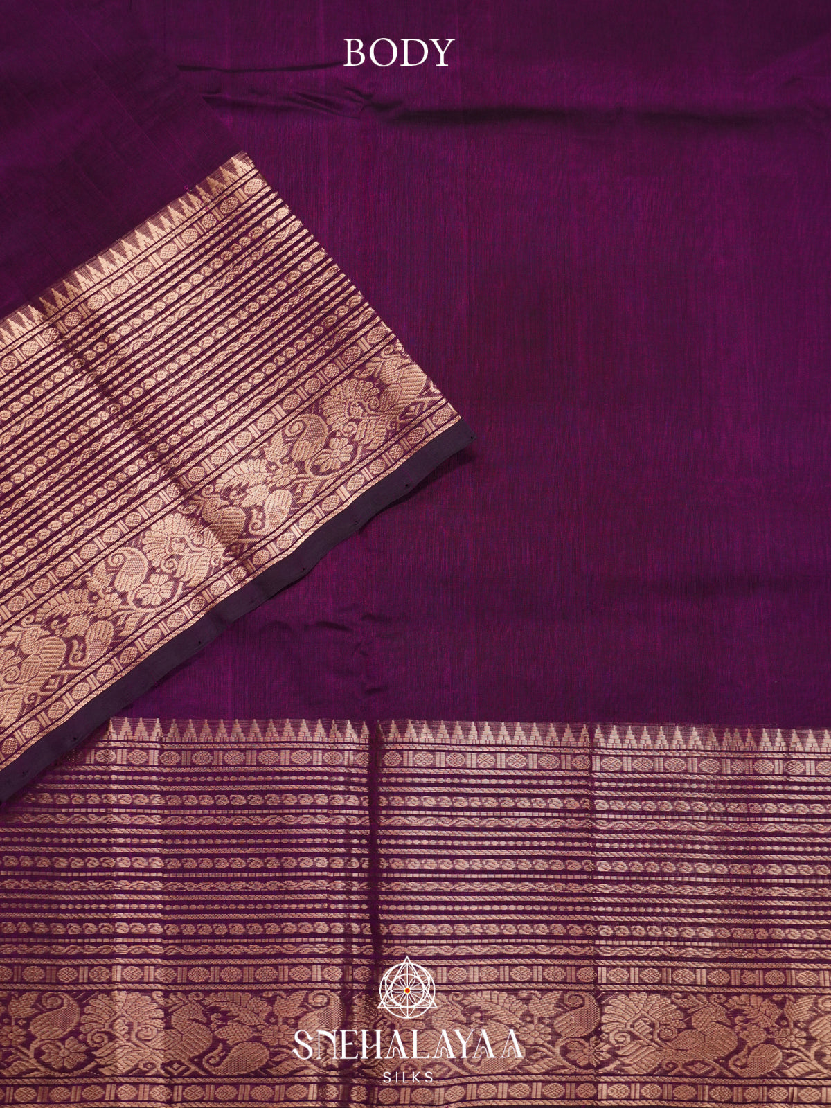 Purple Mangalagiri Silk Cotton Saree