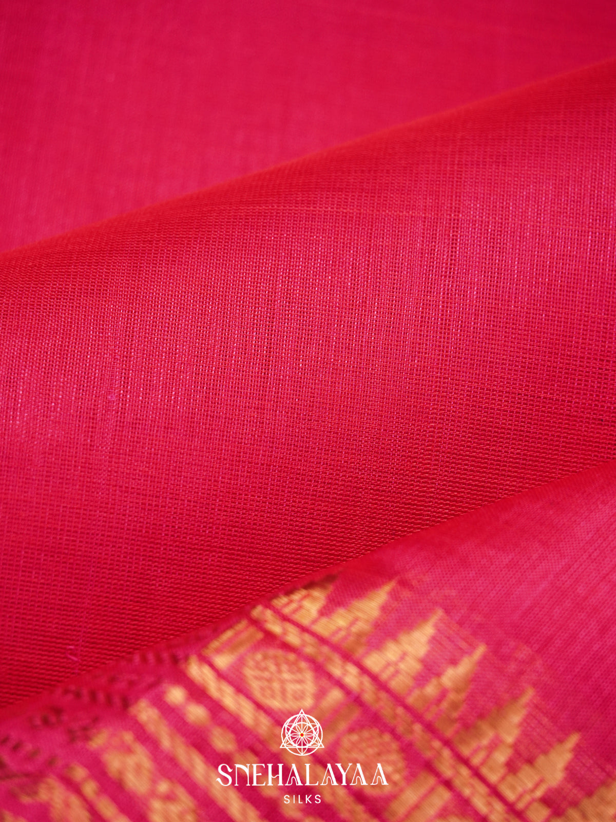 Rani Pink Mangalagiri Silk Cotton Saree