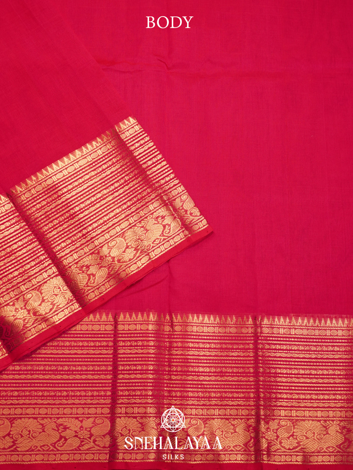 Rani Pink Mangalagiri Silk Cotton Saree