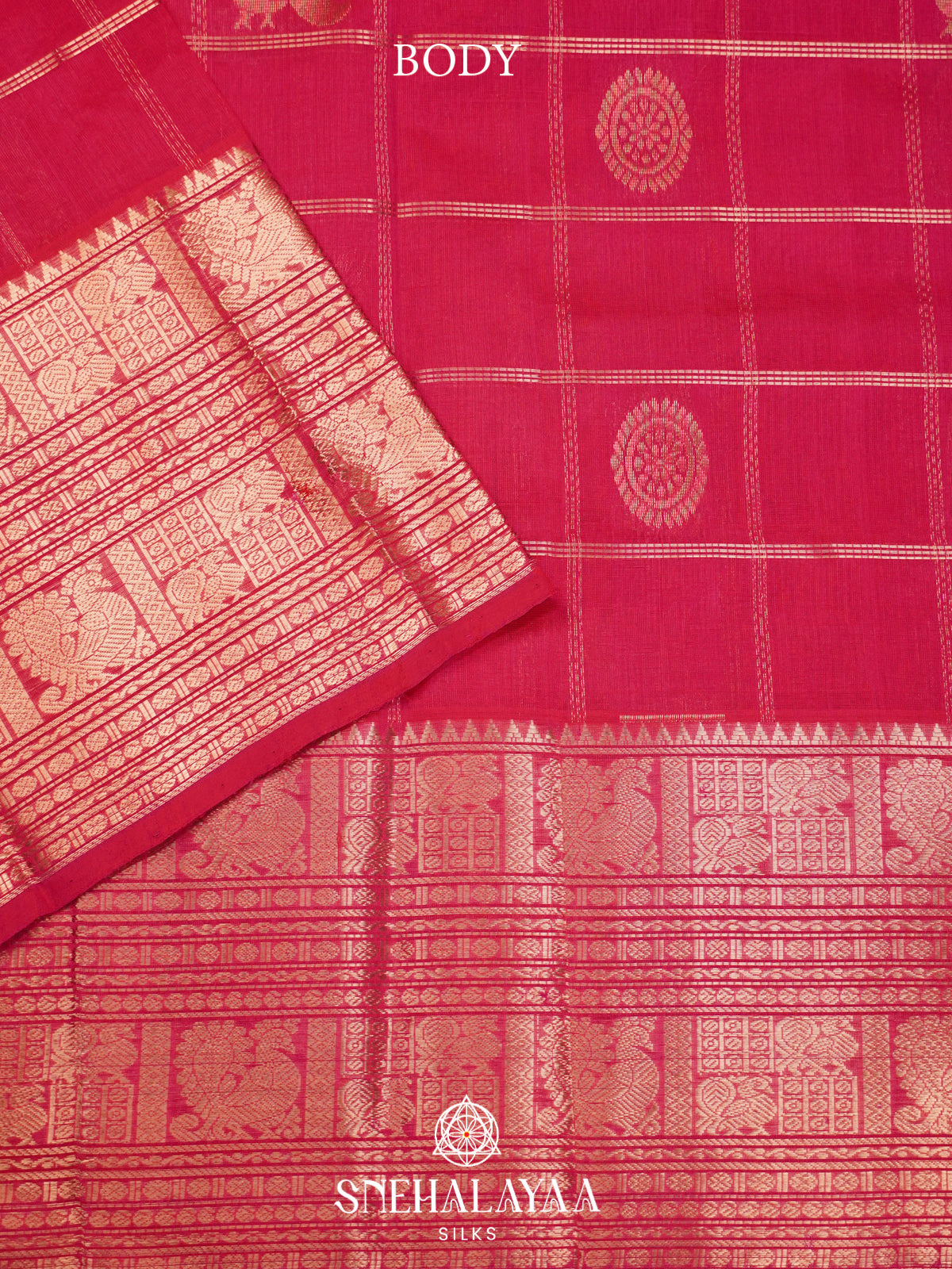 Rani Pink Mangalagiri Silk Cotton Saree