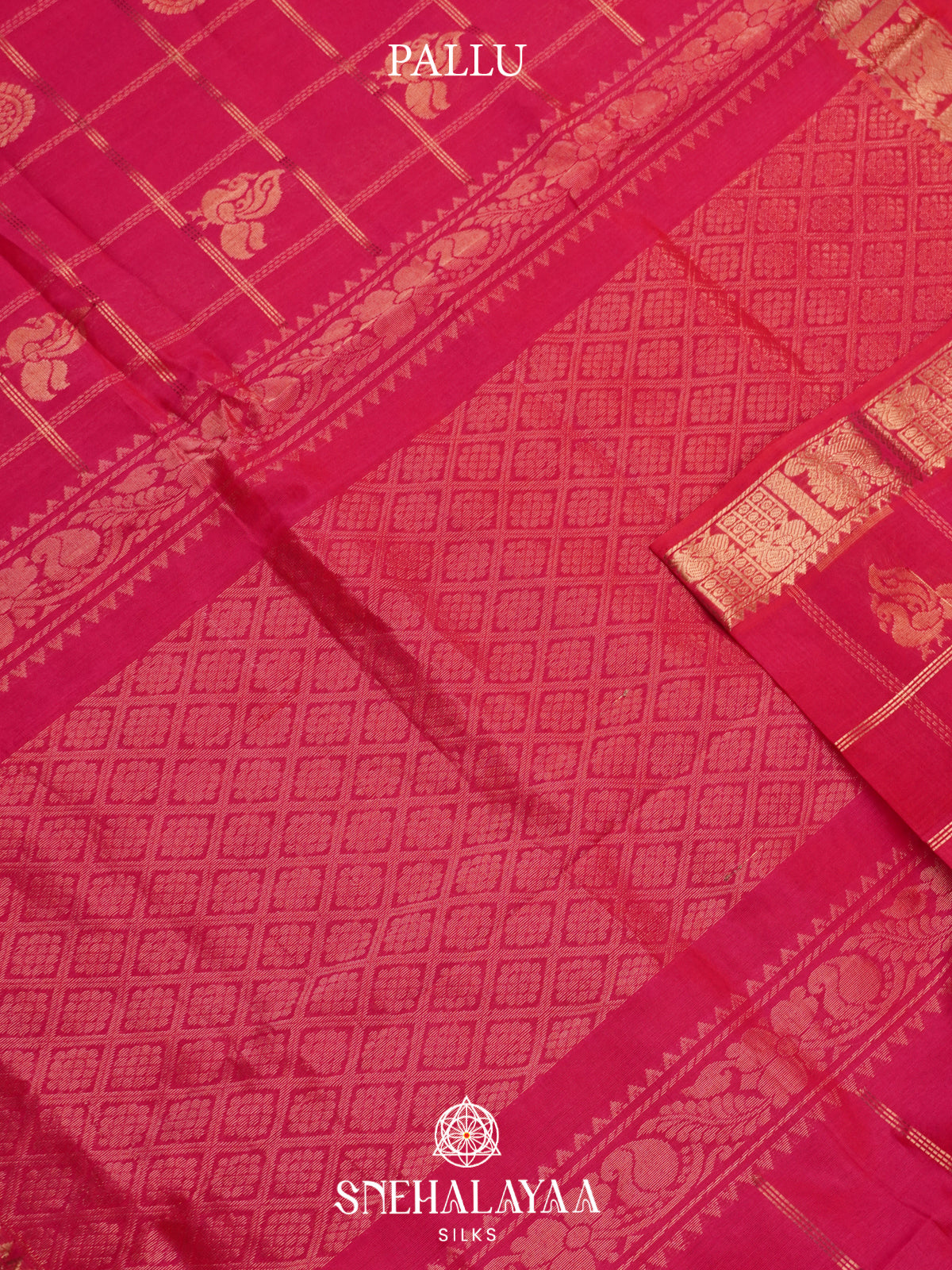 Rani Pink Mangalagiri Silk Cotton Saree