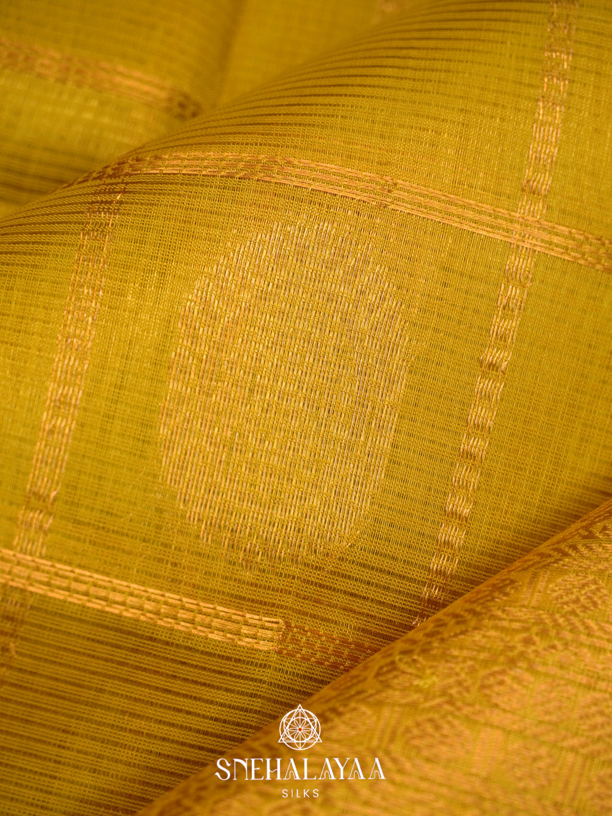 Lime Green Mangalagiri Silk Cotton Saree