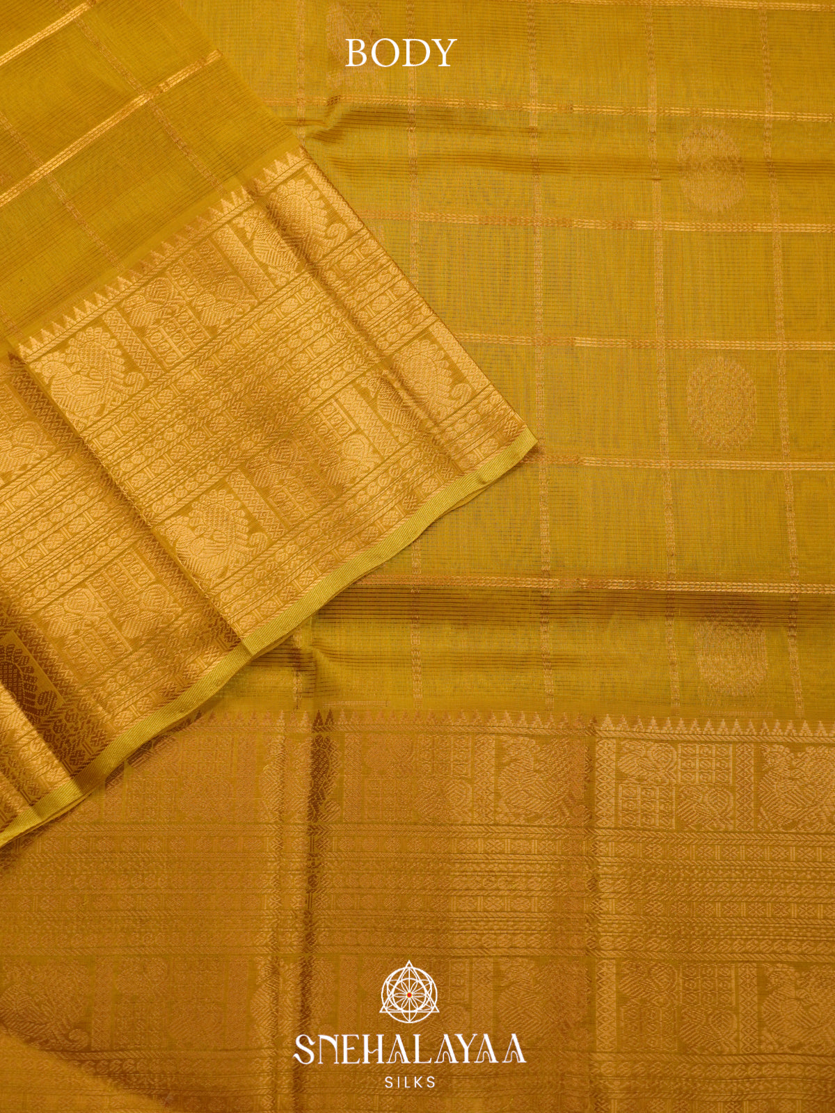 Lime Green Mangalagiri Silk Cotton Saree