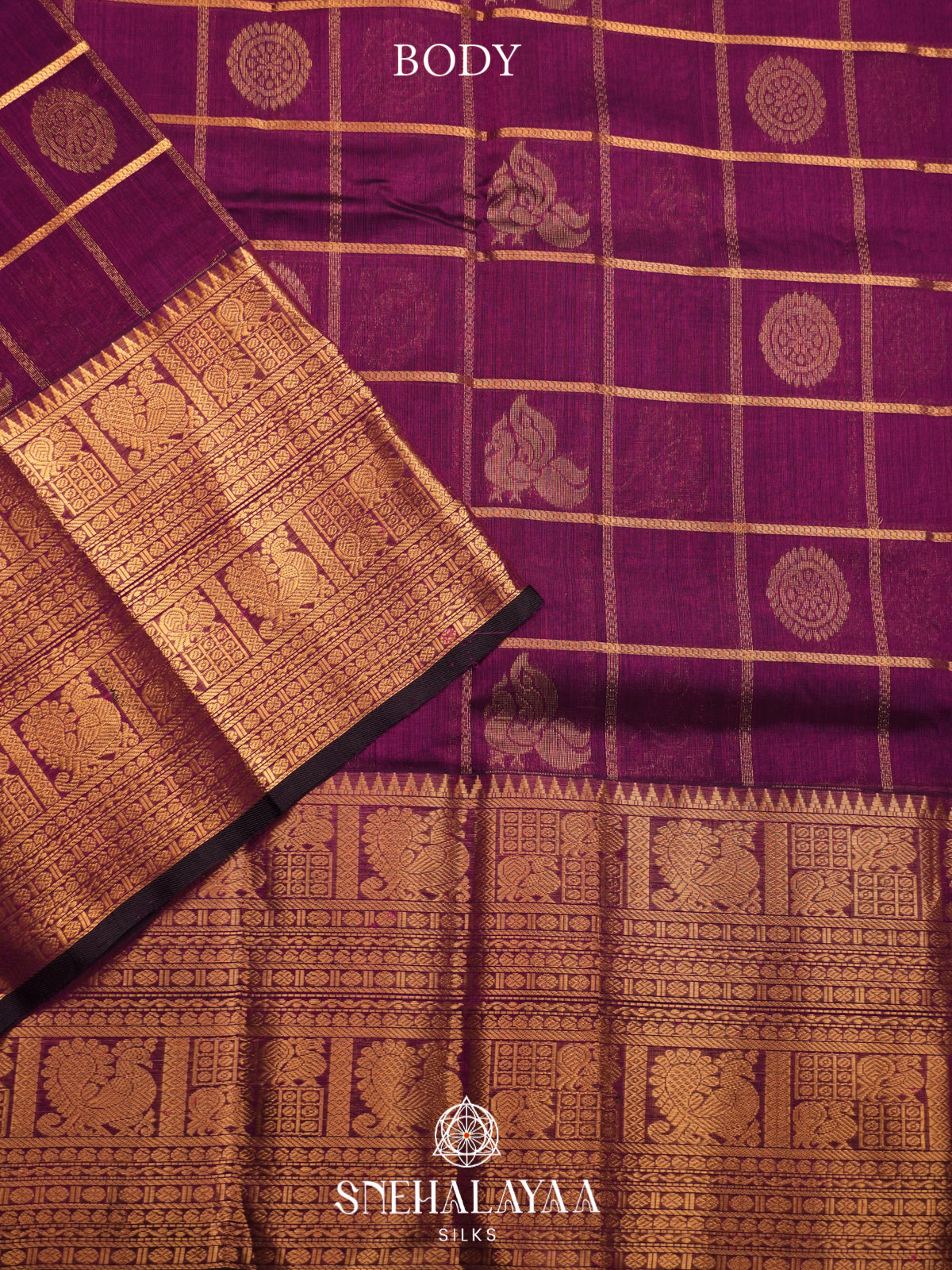 Purple Mangalagiri Silk Cotton Saree