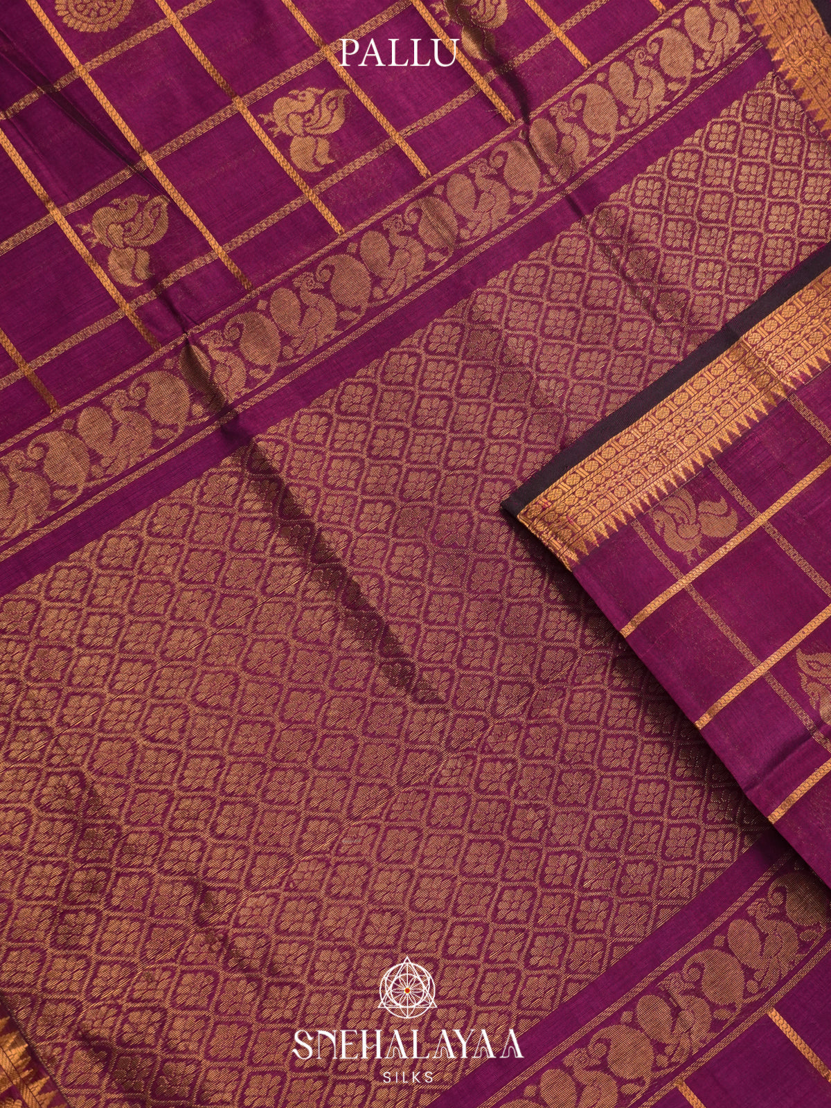 Purple Mangalagiri Silk Cotton Saree