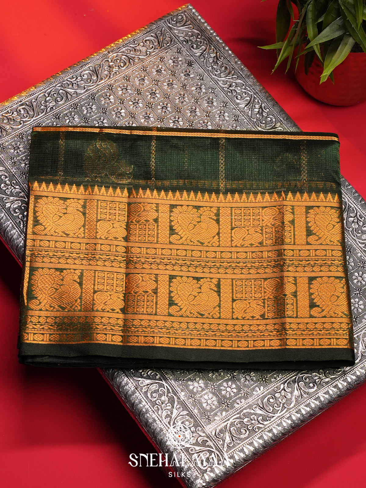 Green Mangalagiri Silk Cotton Saree