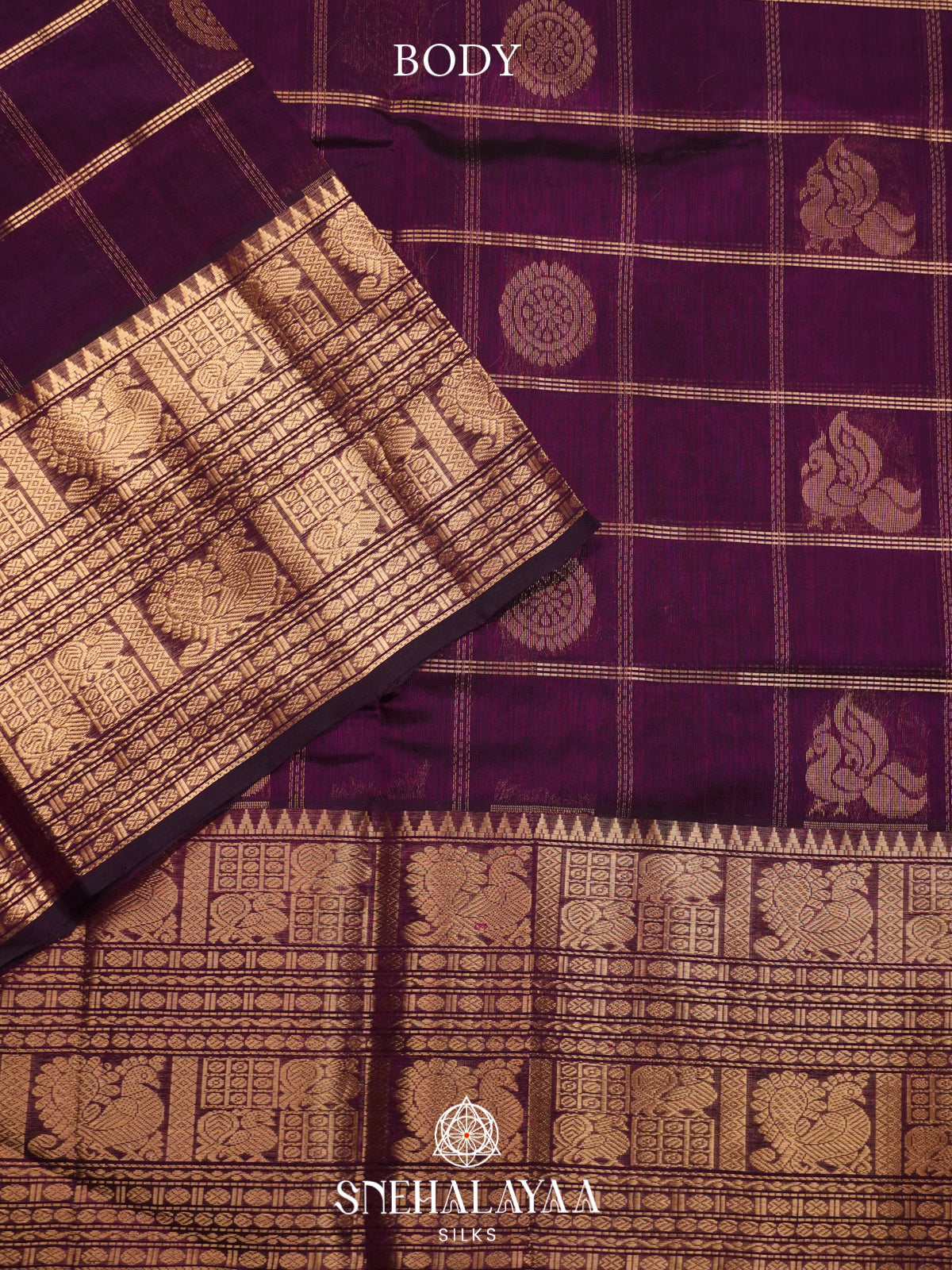 Purple Mangalagiri Silk Cotton Saree