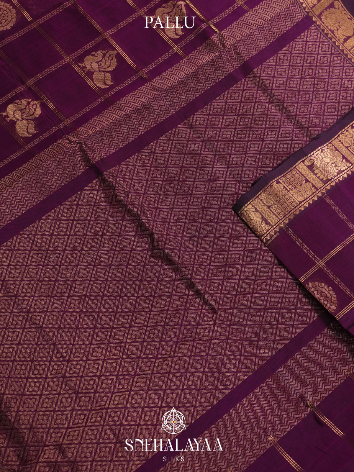 Purple Mangalagiri Silk Cotton Saree