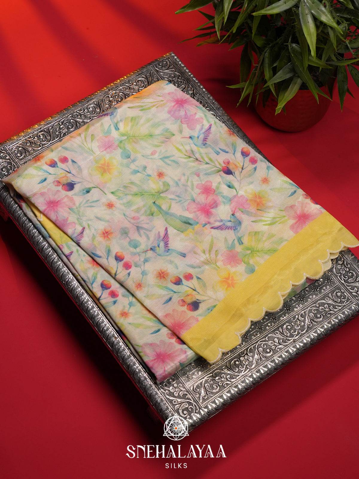 Off White Mangalagiri Silk Cotton Saree