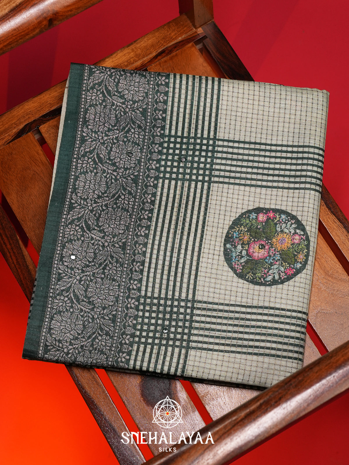 Pale Green Tussar Saree