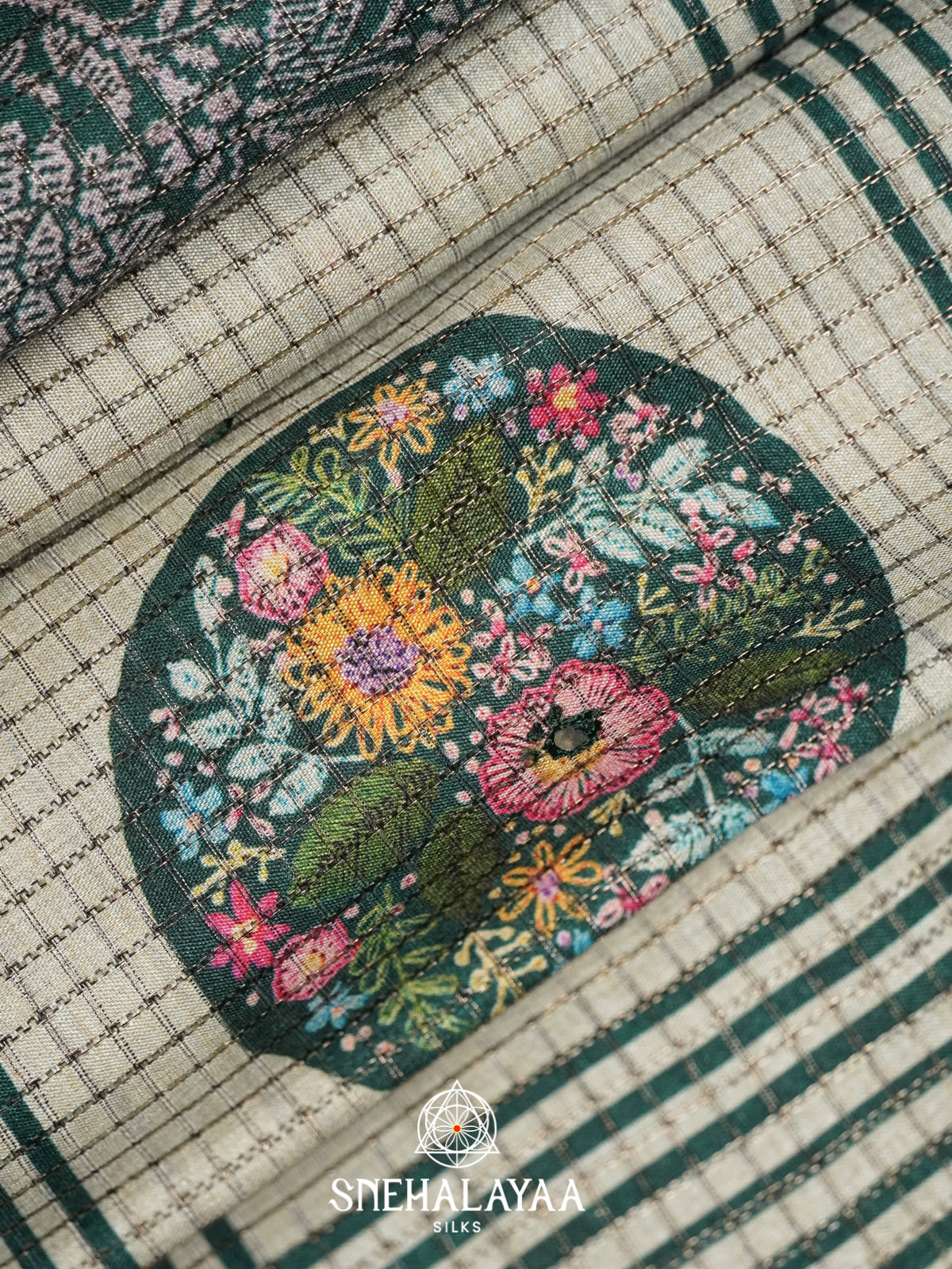 Pale Green Tussar Saree
