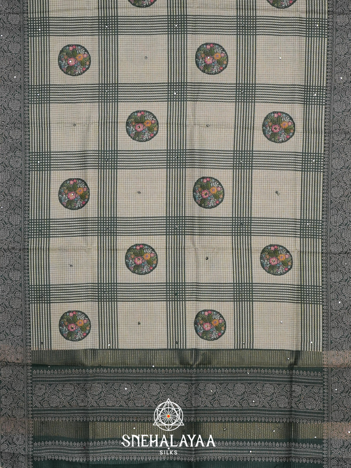 Pale Green Tussar Saree
