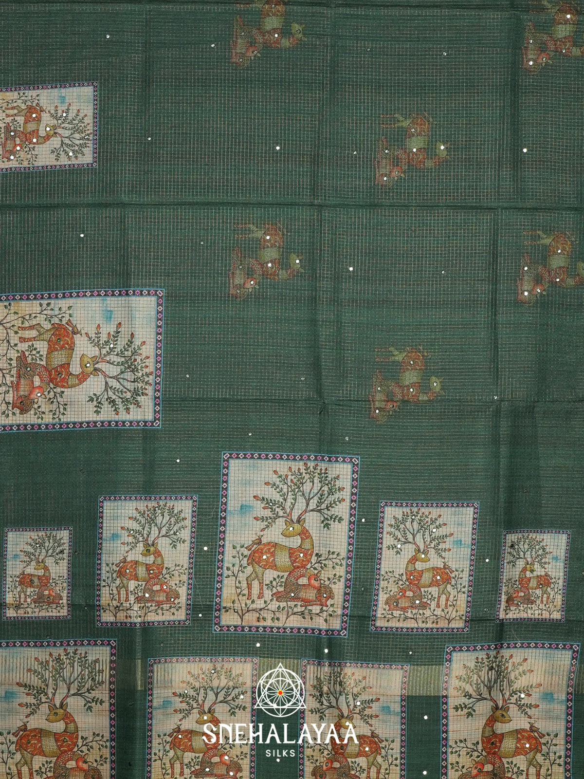 Green Tussar Saree