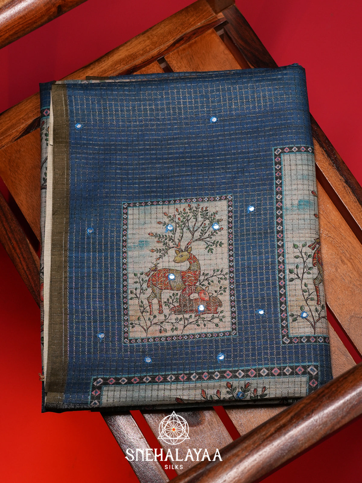 Blue Tussar Saree