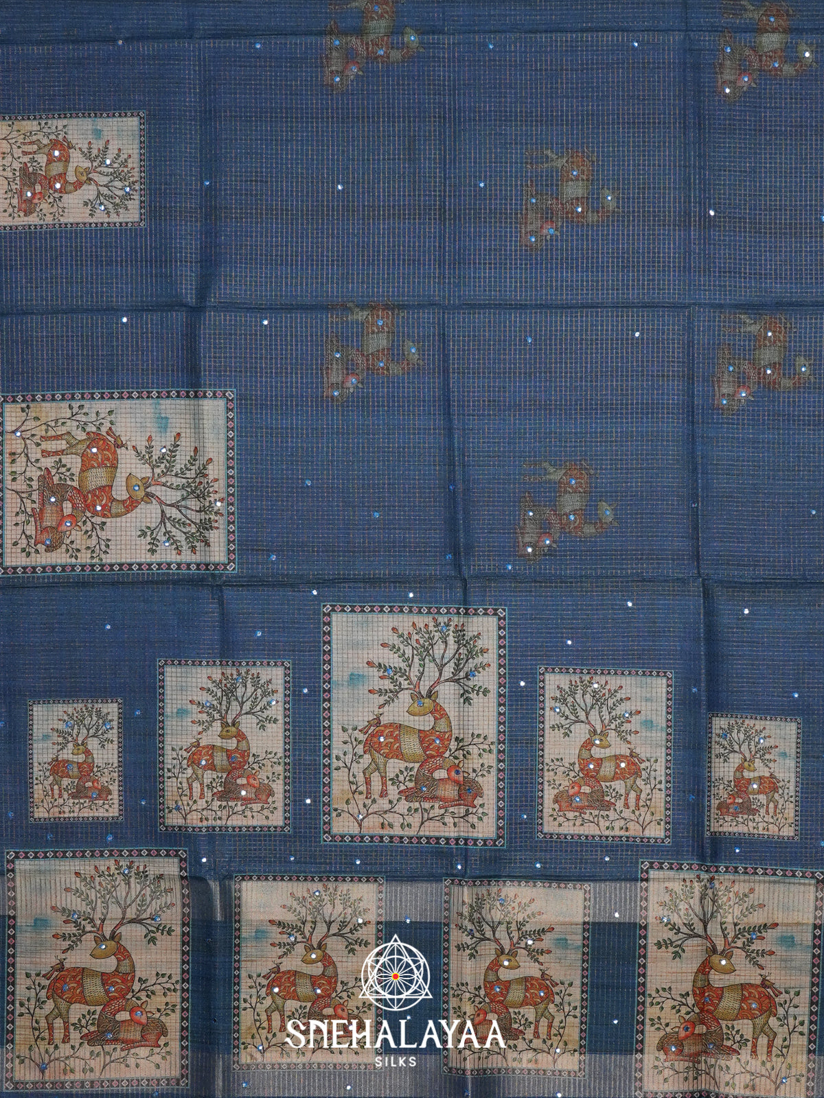 Blue Tussar Saree
