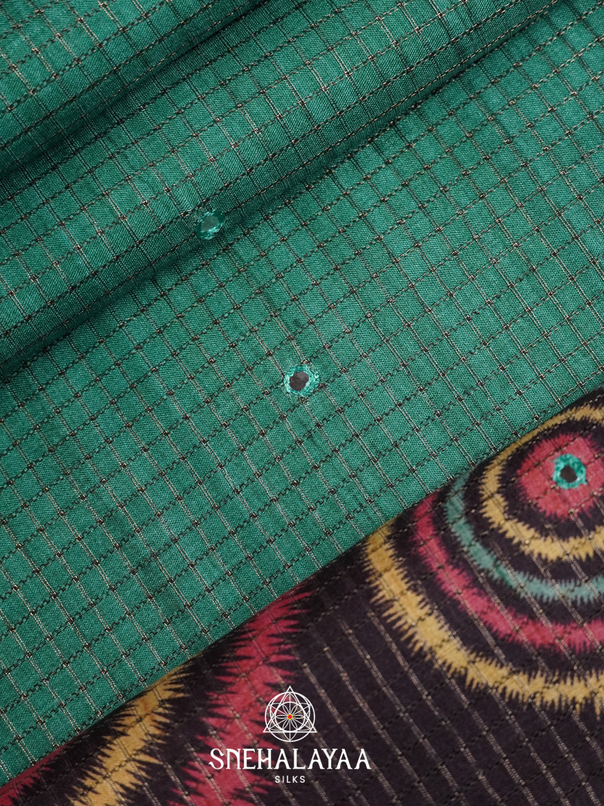 Teal Green Tussar Saree
