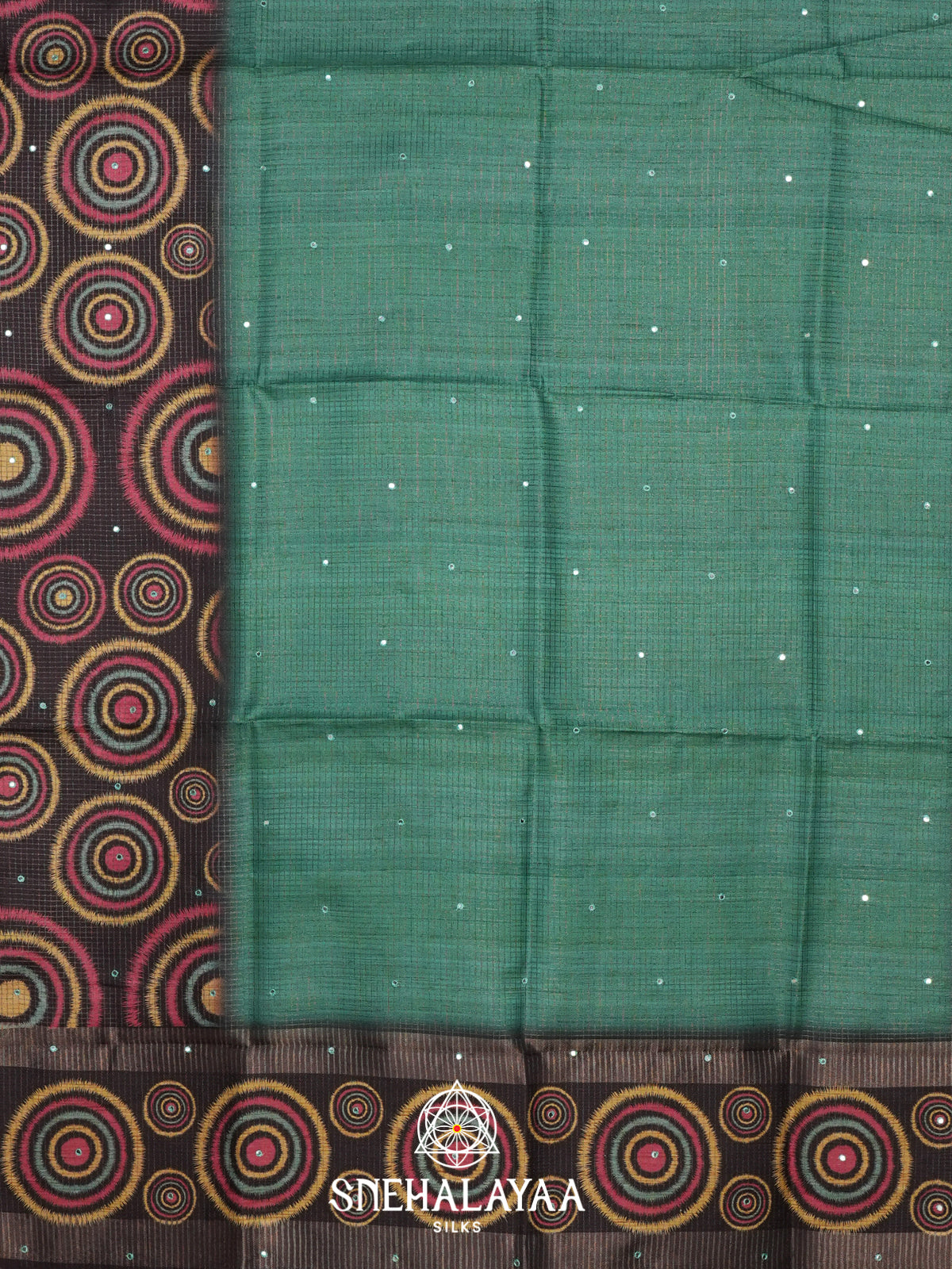 Teal Green Tussar Saree