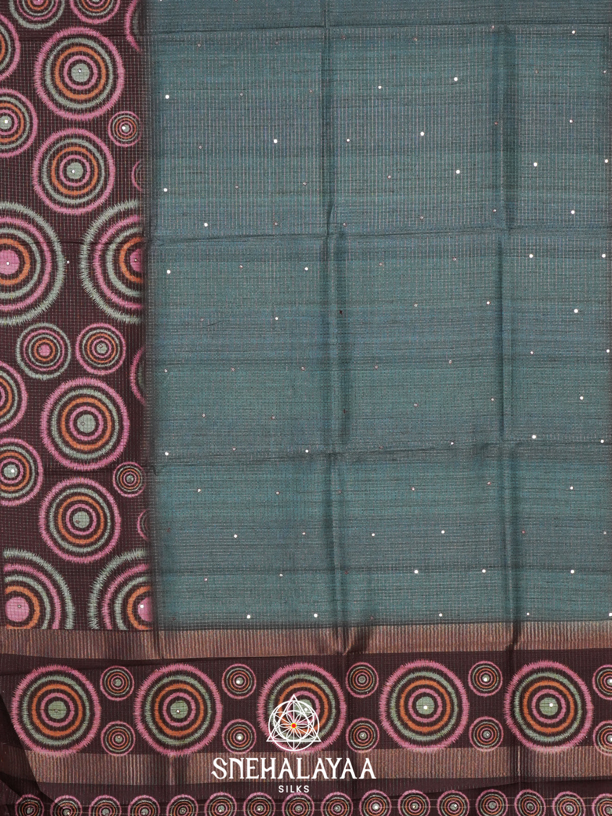 Pale Blue Tussar Saree