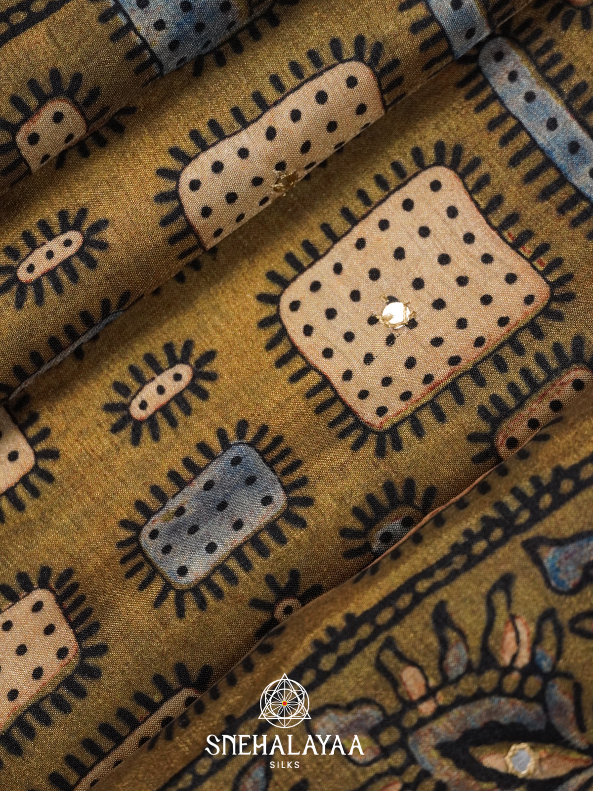 Olive Green Tussar Saree