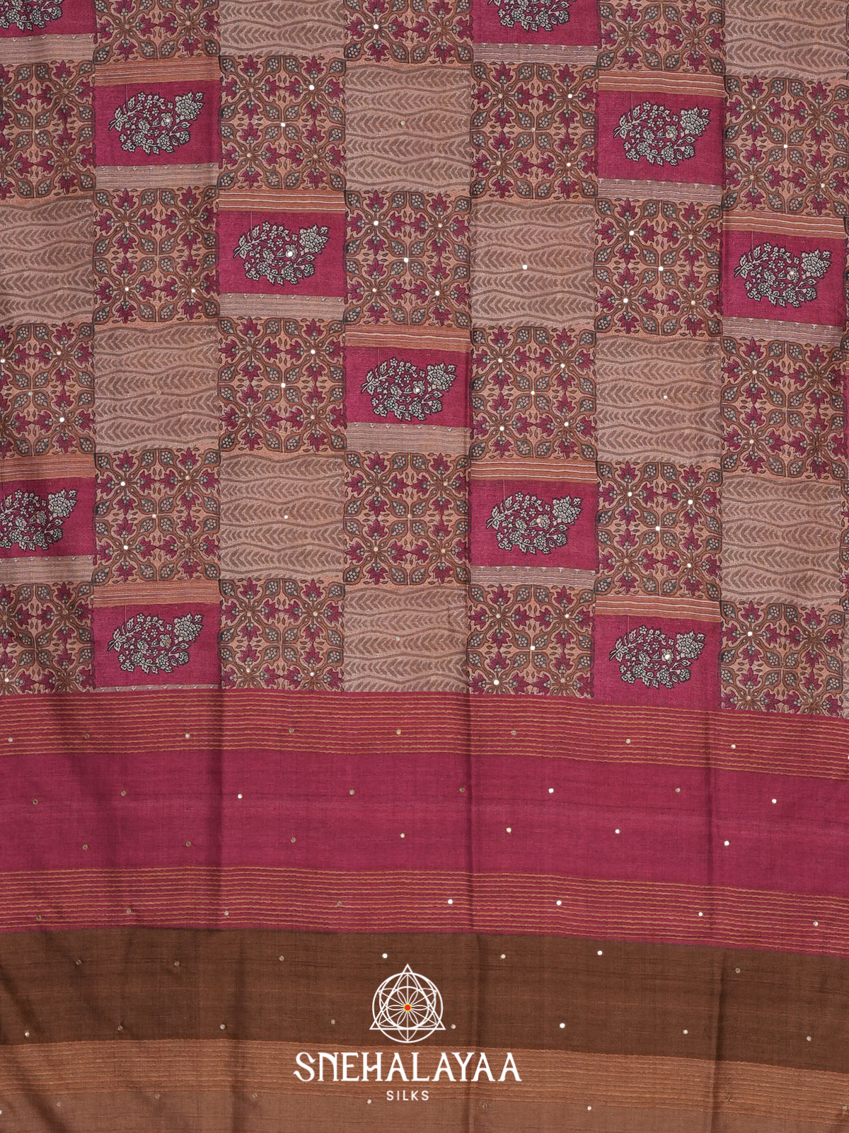 Mauve Pink Tussar Saree