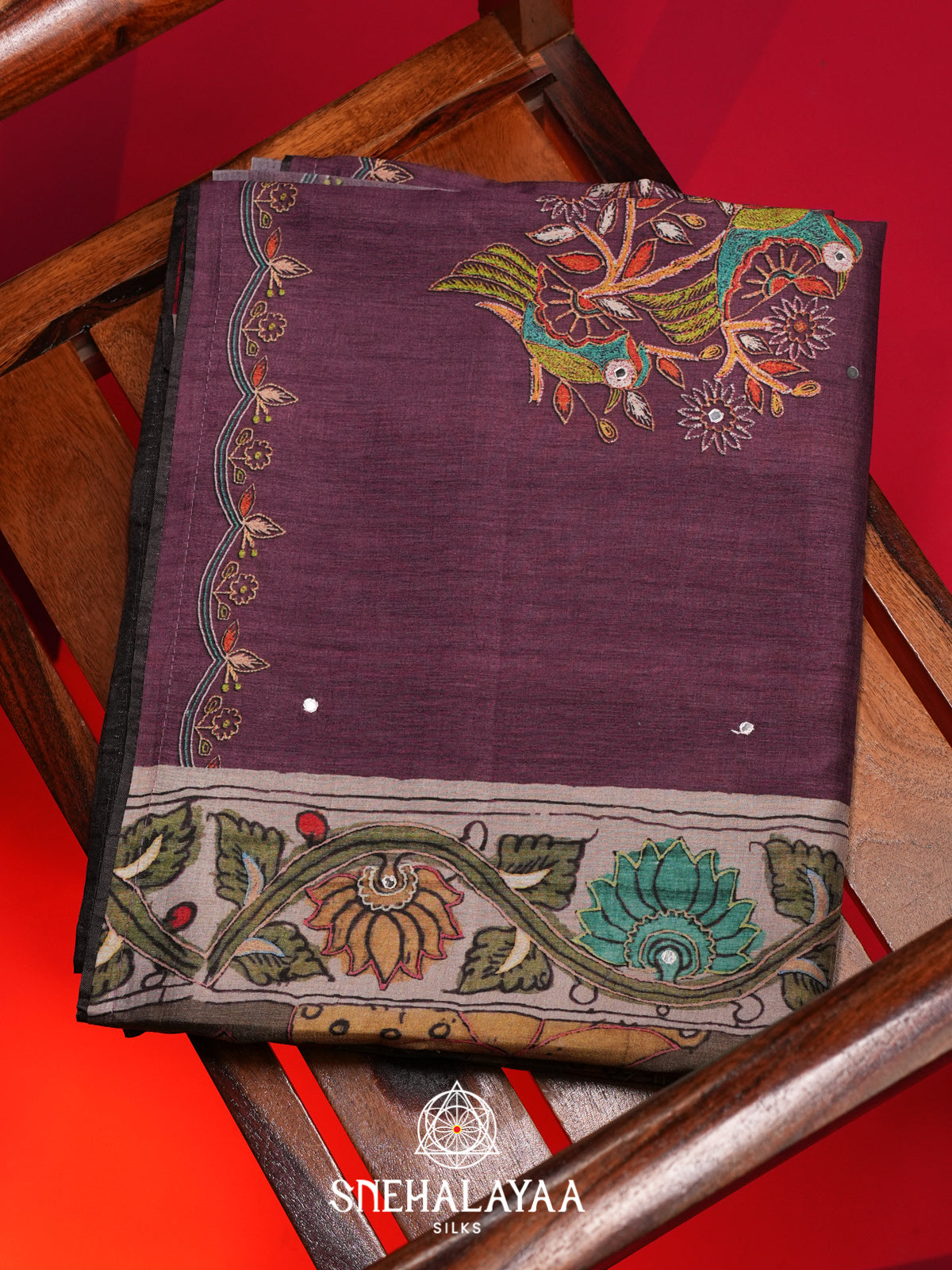 Purple Tussar Saree