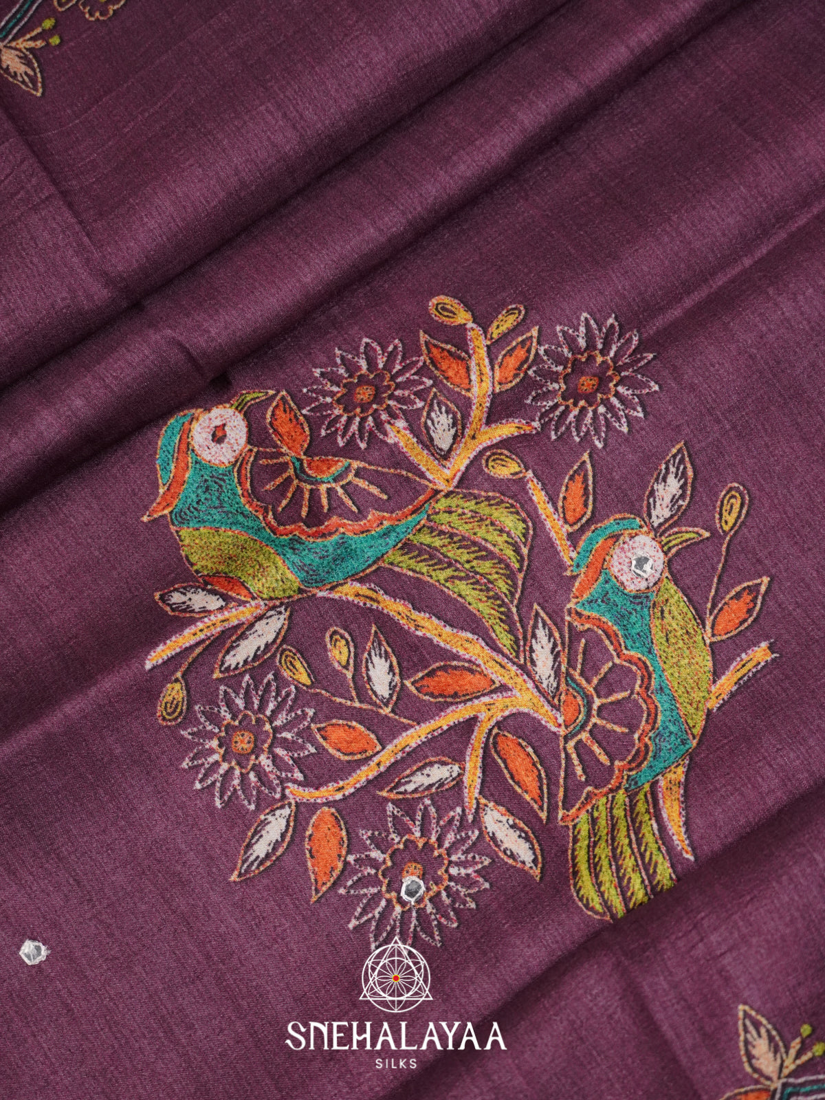 Purple Tussar Saree