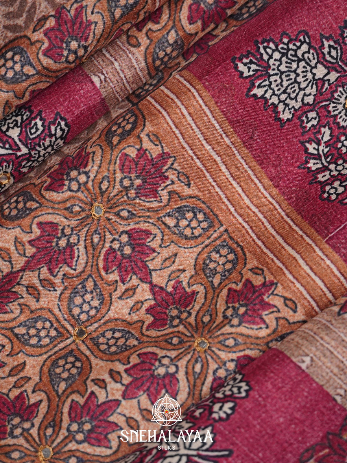 Mauve Pink Tussar Saree