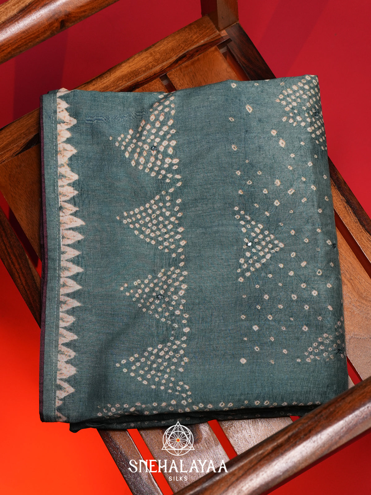 Teal Blue Tussar Saree