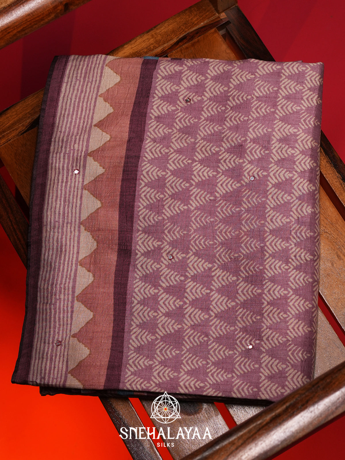 Plum Tussar Saree