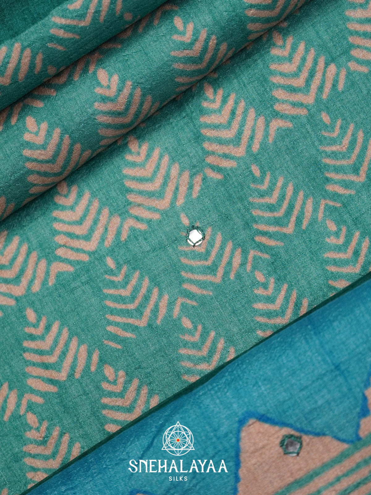 Teal Green Tussar Saree