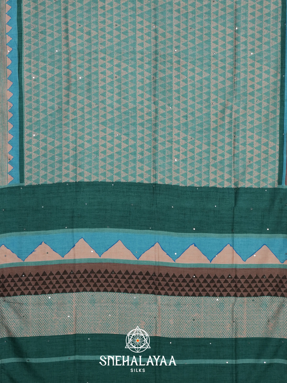 Teal Green Tussar Saree