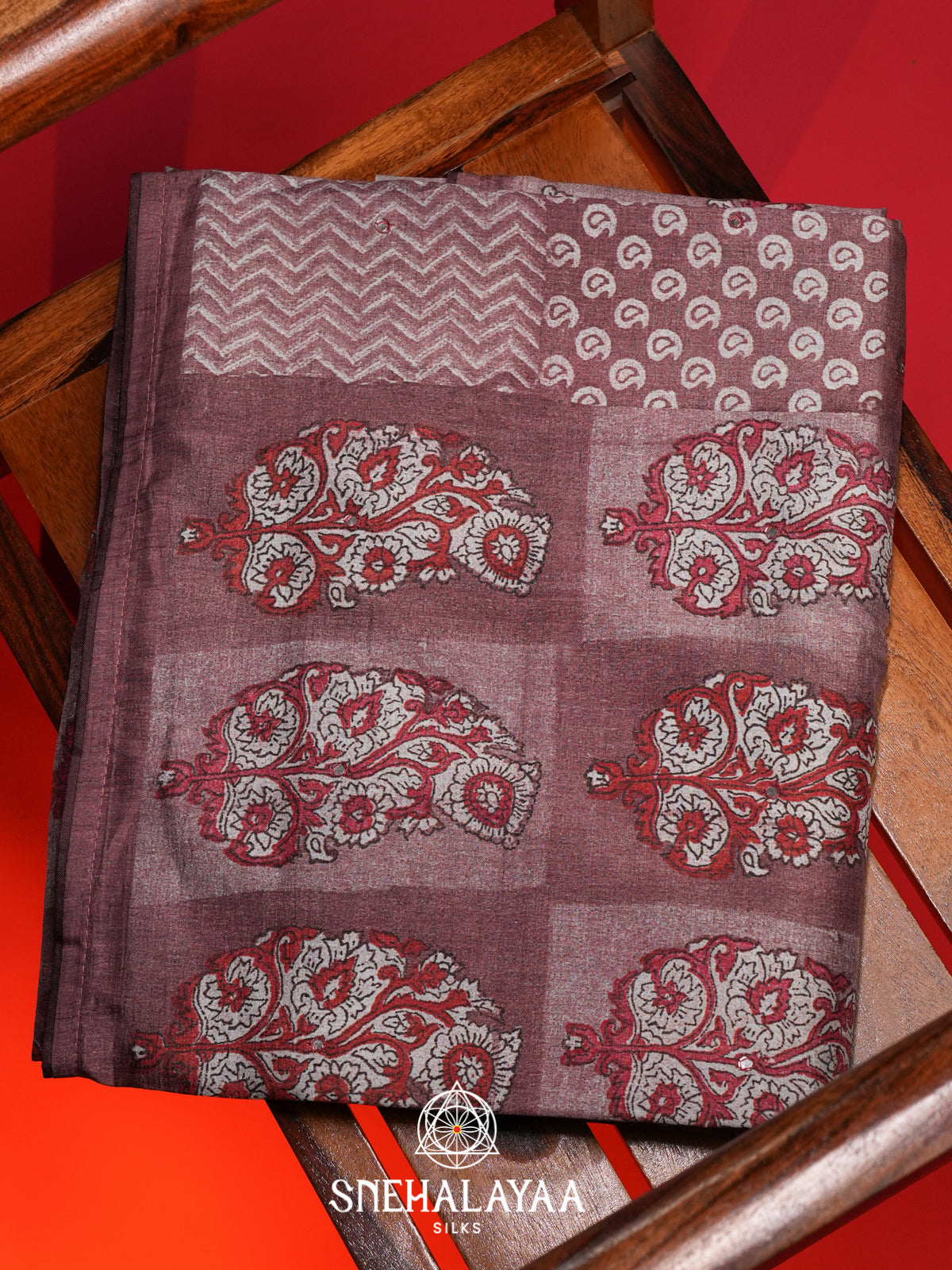Plum Tussar Saree