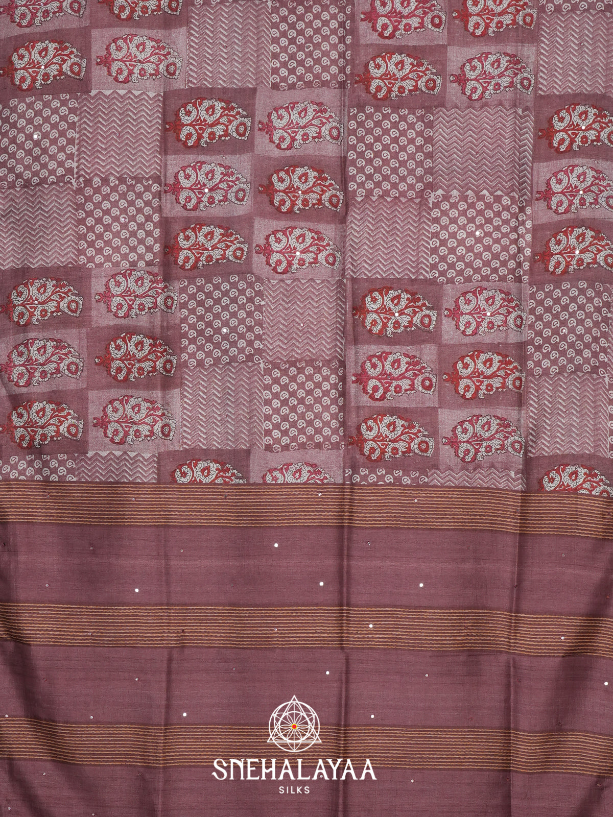 Plum Tussar Saree