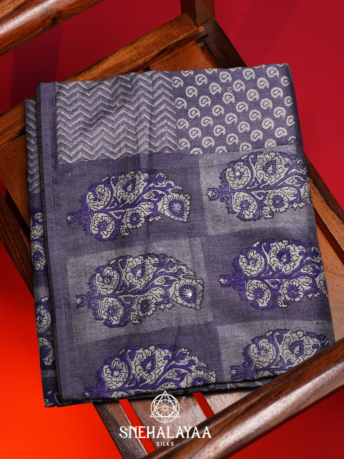 Pale Lilac Tussar Saree