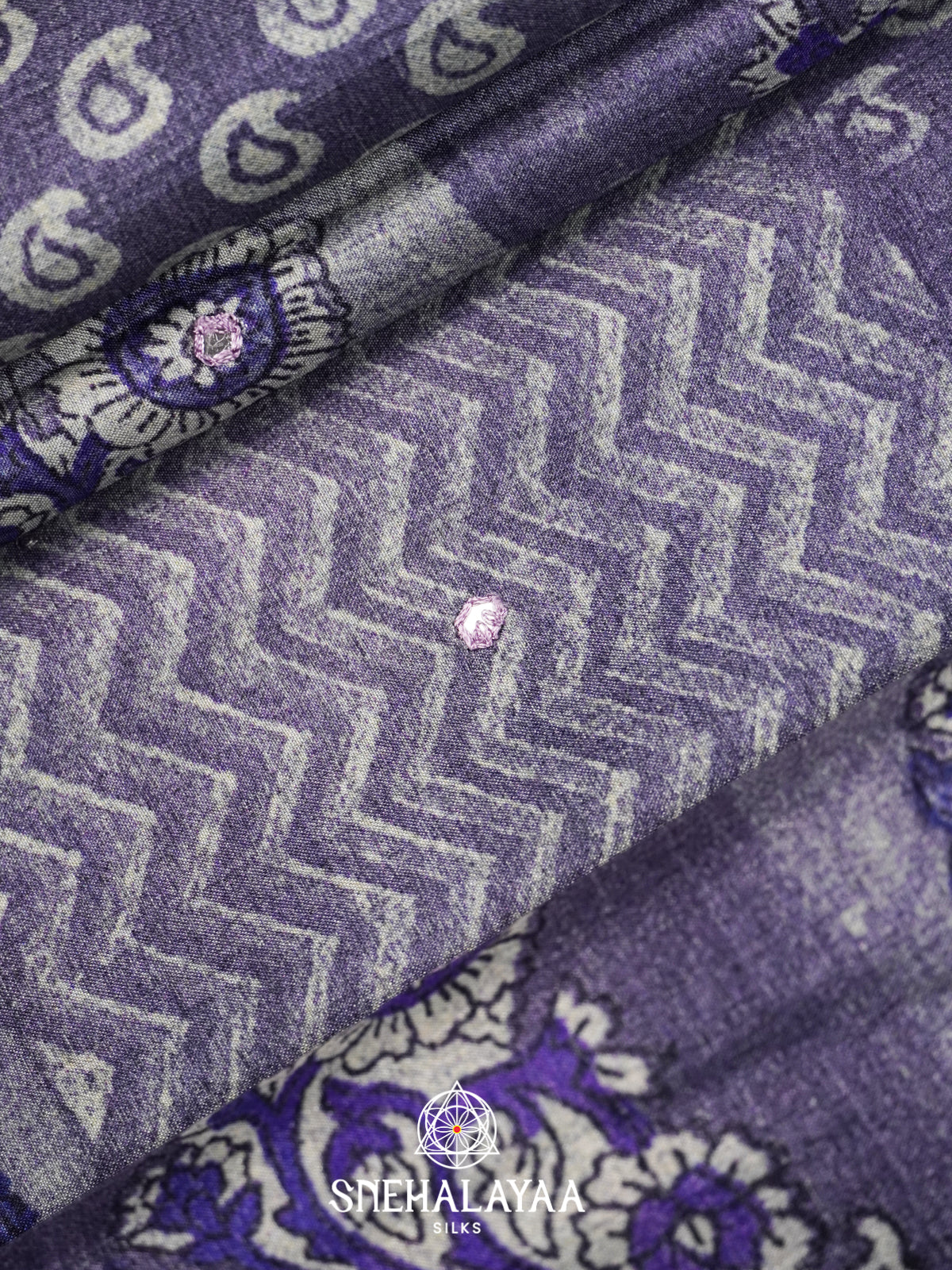 Pale Lilac Tussar Saree