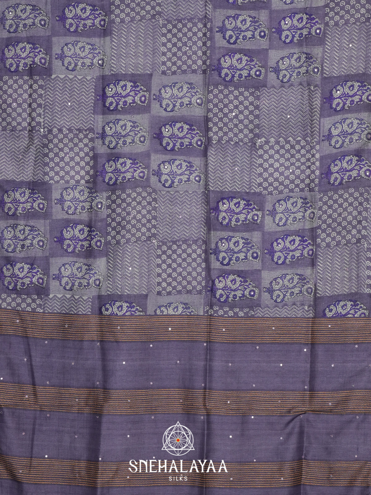 Pale Lilac Tussar Saree