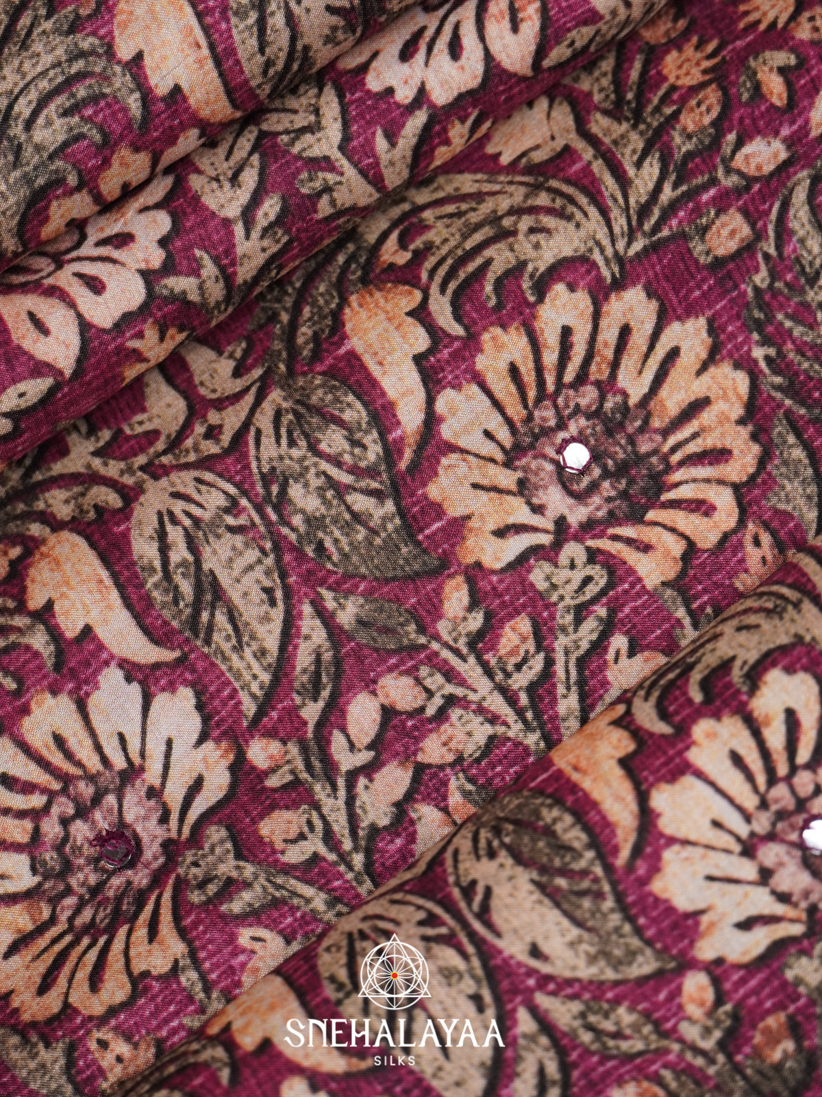 Wine Tussar Saree