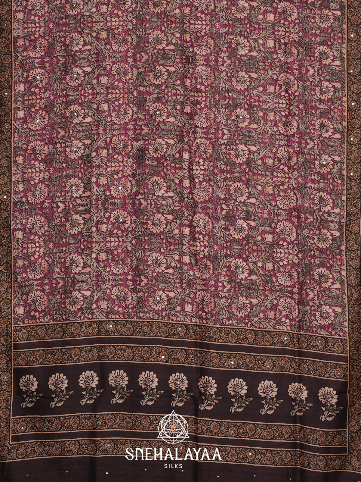 Wine Tussar Saree