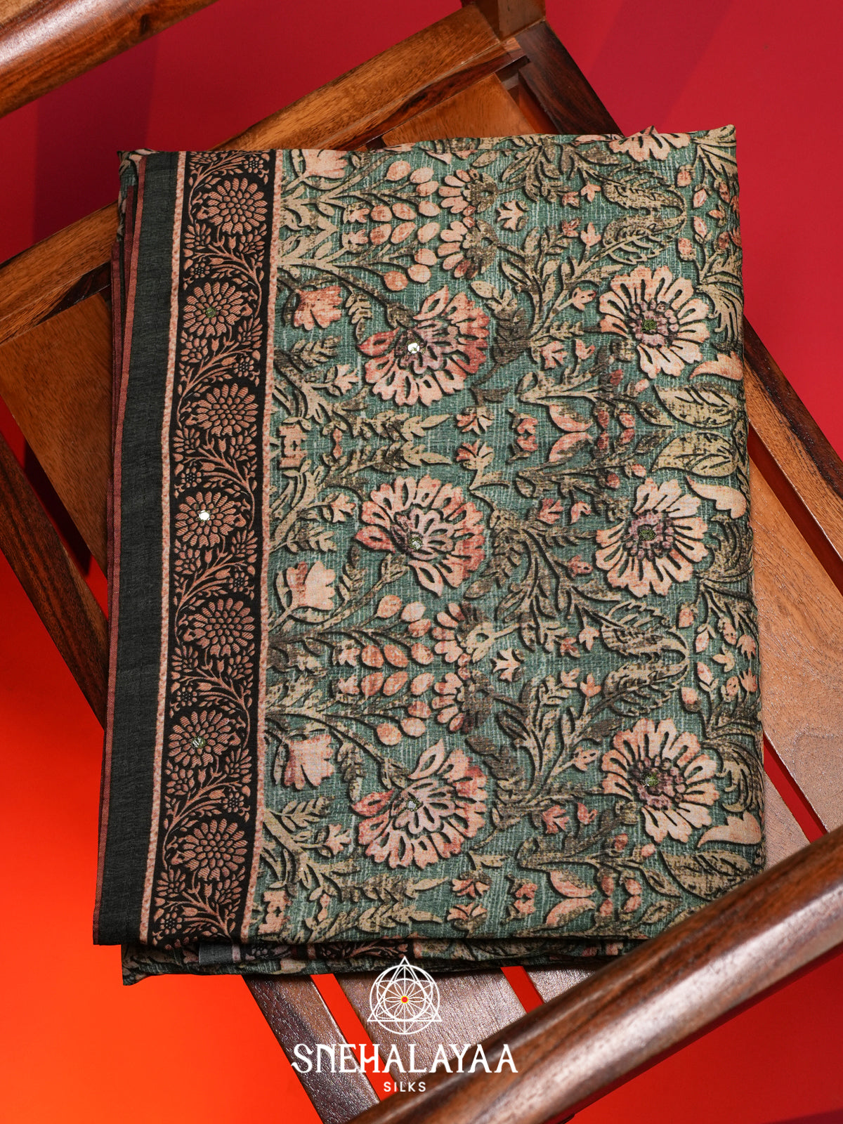 Pale Green Tussar Saree