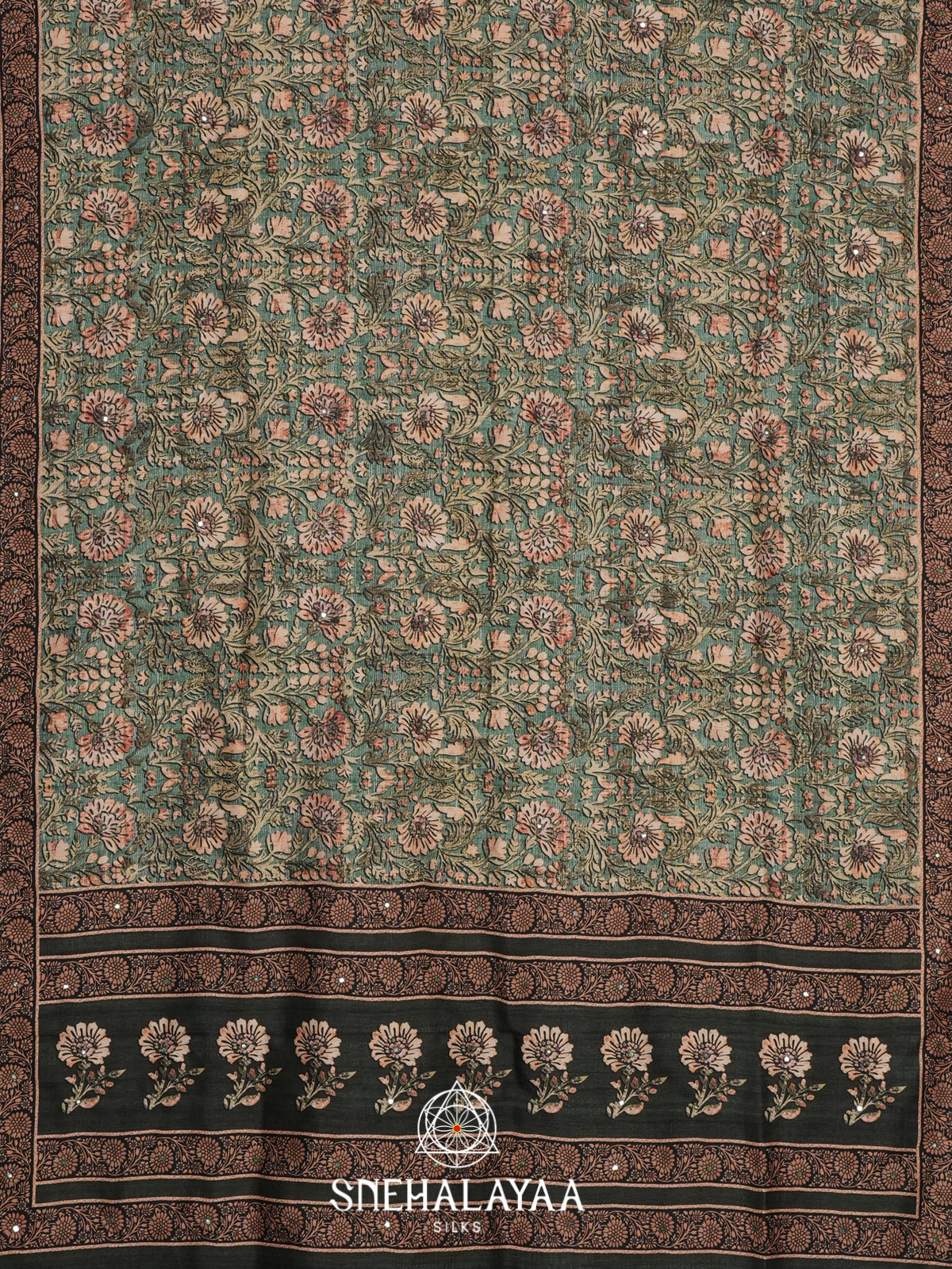 Pale Green Tussar Saree