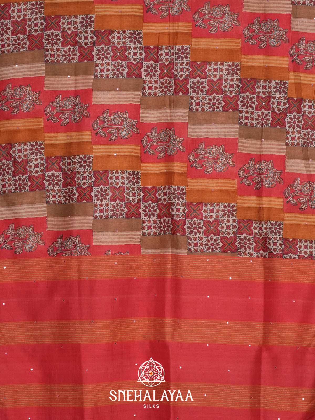 Multicolour Tussar Saree