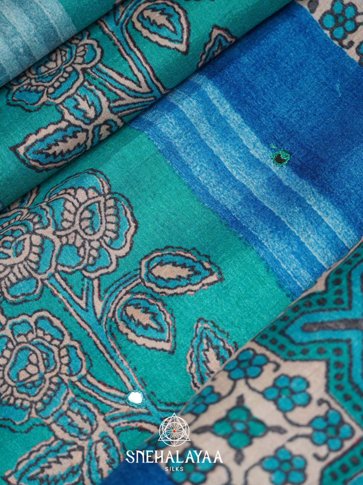 Multicolour Tussar Saree
