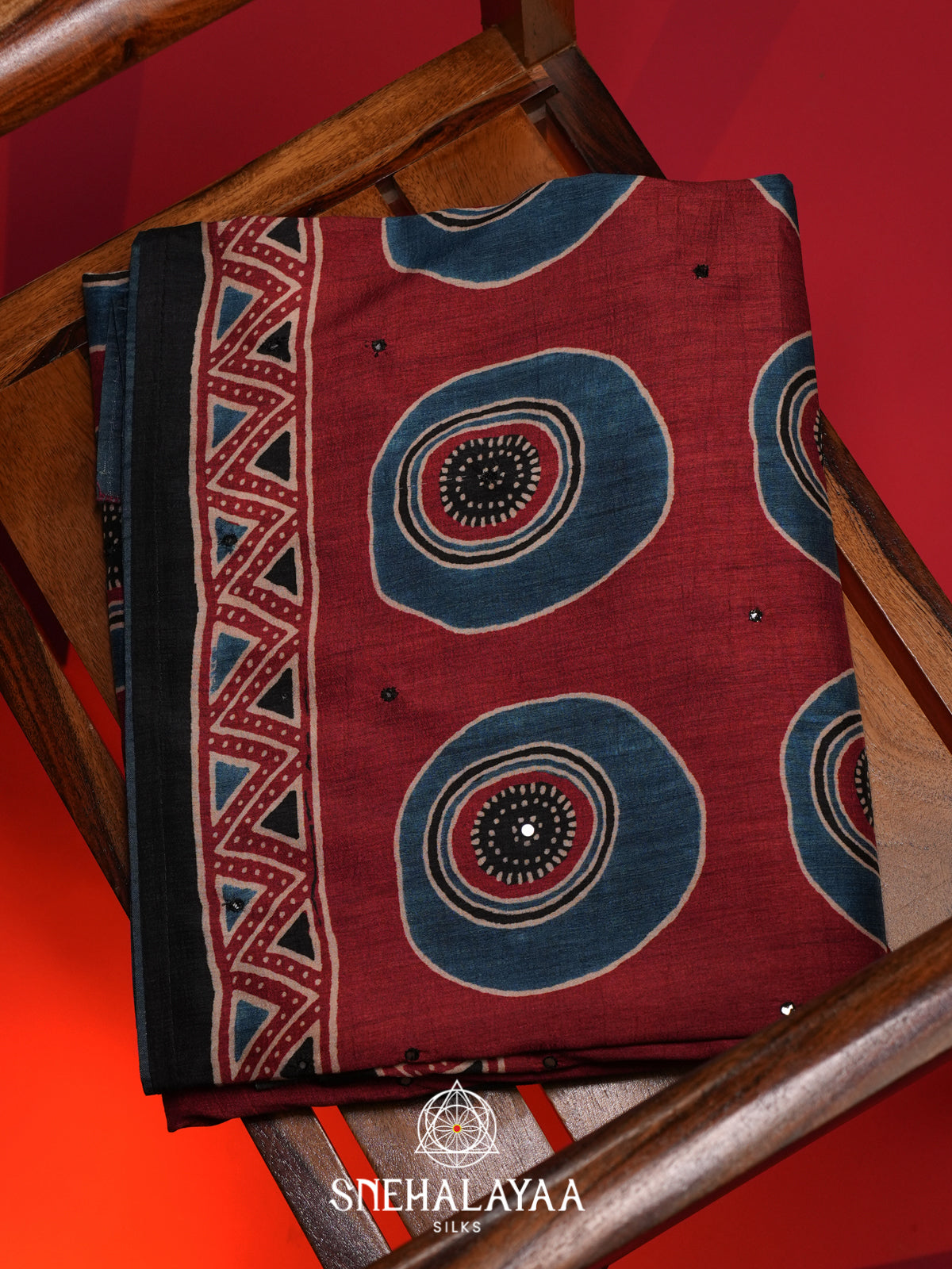 Maroon Tussar Saree