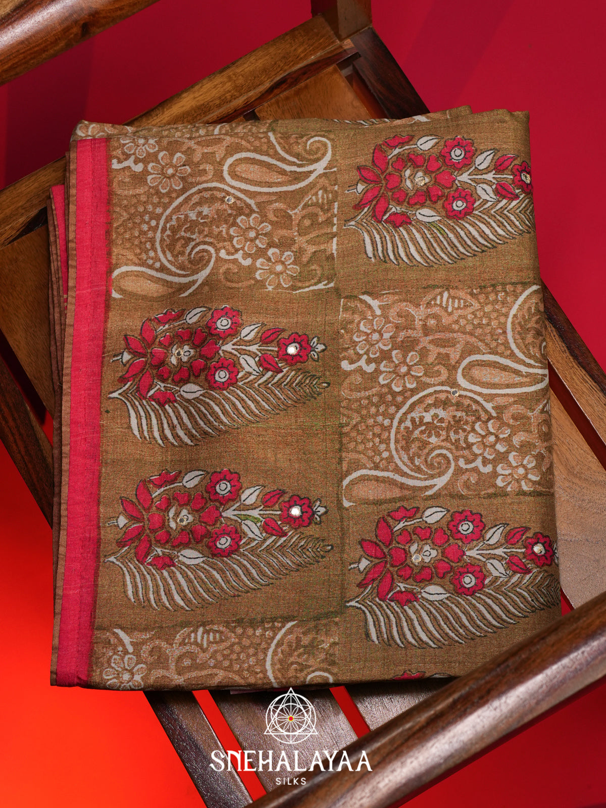 Mustard Tussar Saree