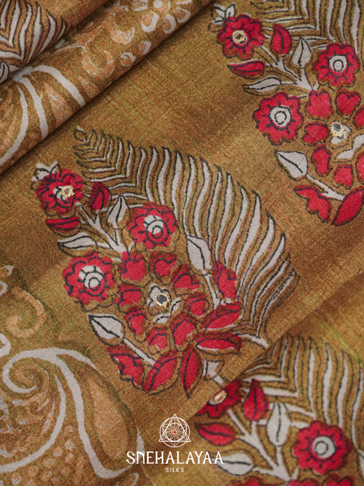 Mustard Tussar Saree