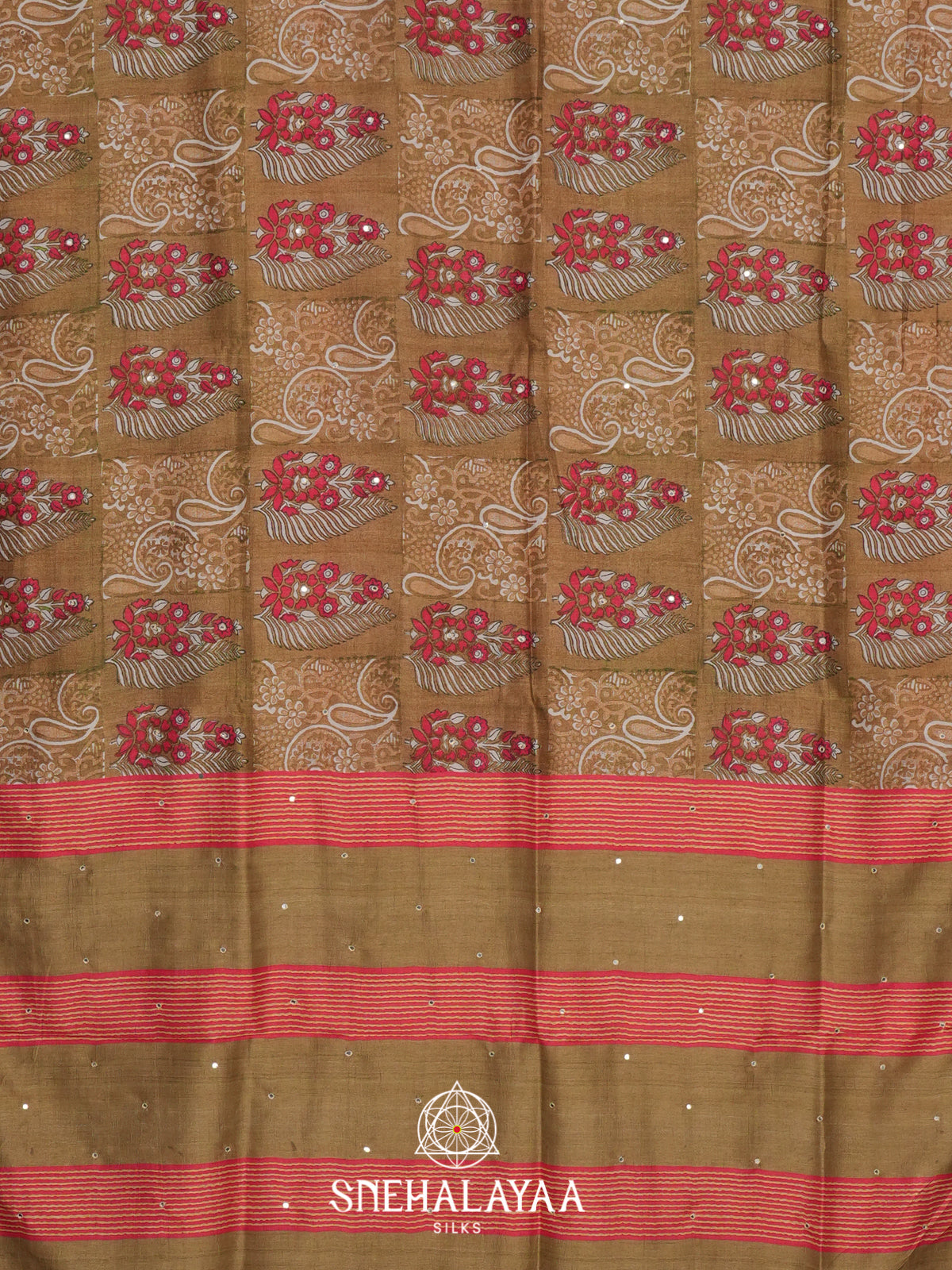 Mustard Tussar Saree