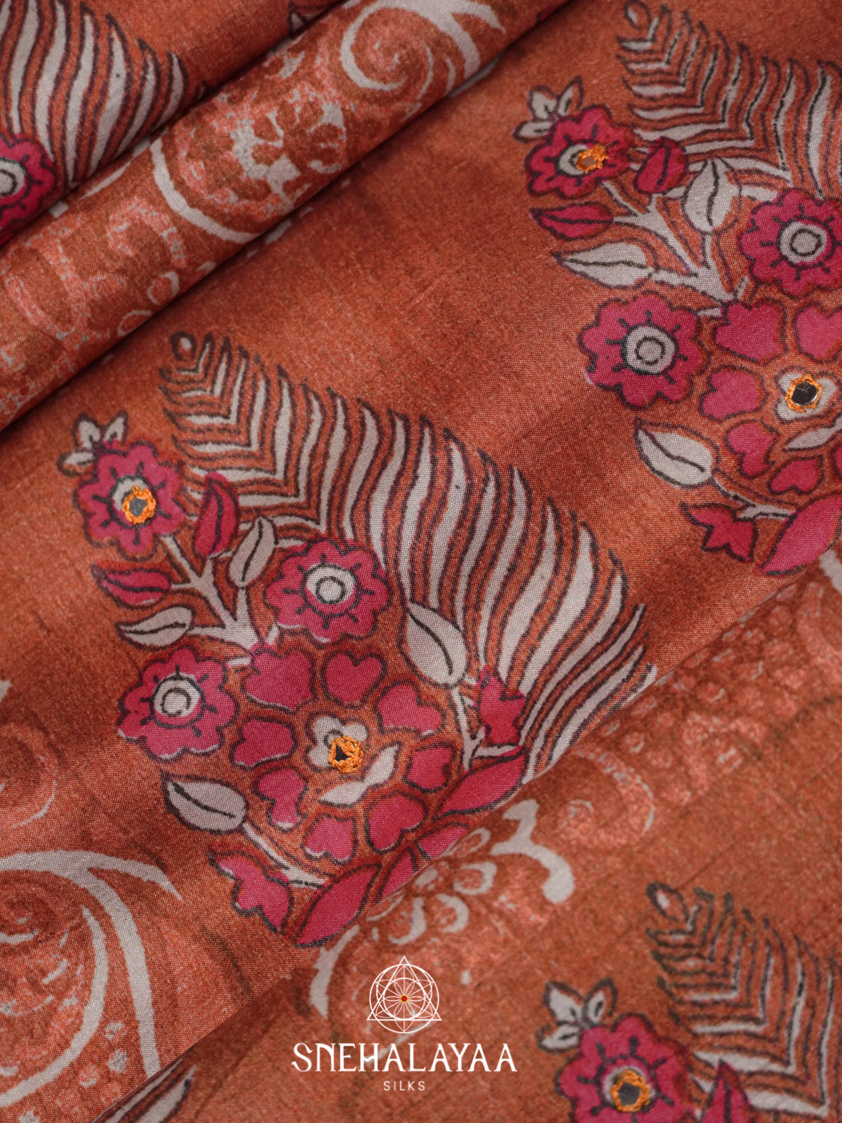 Maroon Tussar Saree